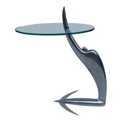 Pierangelo Caramia Arcadia Schwingtisch Phillipe Starck XO 1987 Beistellglas Chrom