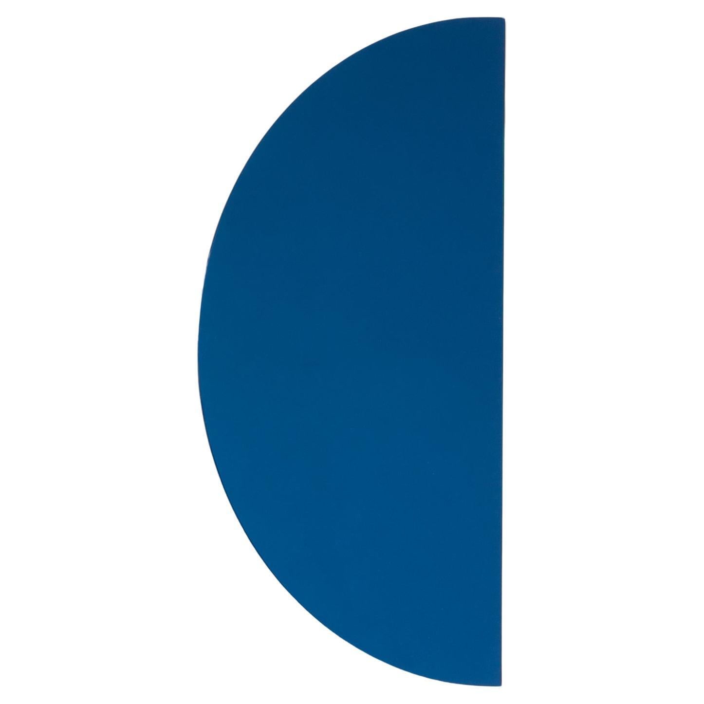 Luna In Stock Half-Moon Blue Tinted Frameless Semi-circular Mirror, Medium