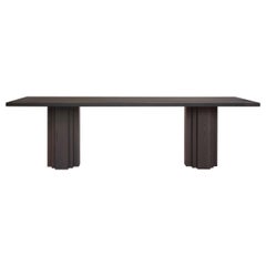 Mesa de comedor Monumental de roble macizo marrón oscuro - Brut by Mokko