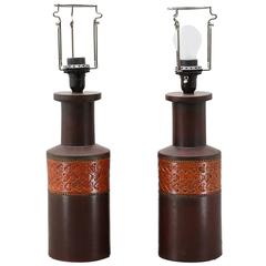 Pair of Ceramic Table Lamps by Aldo Londi for Bitossi 7