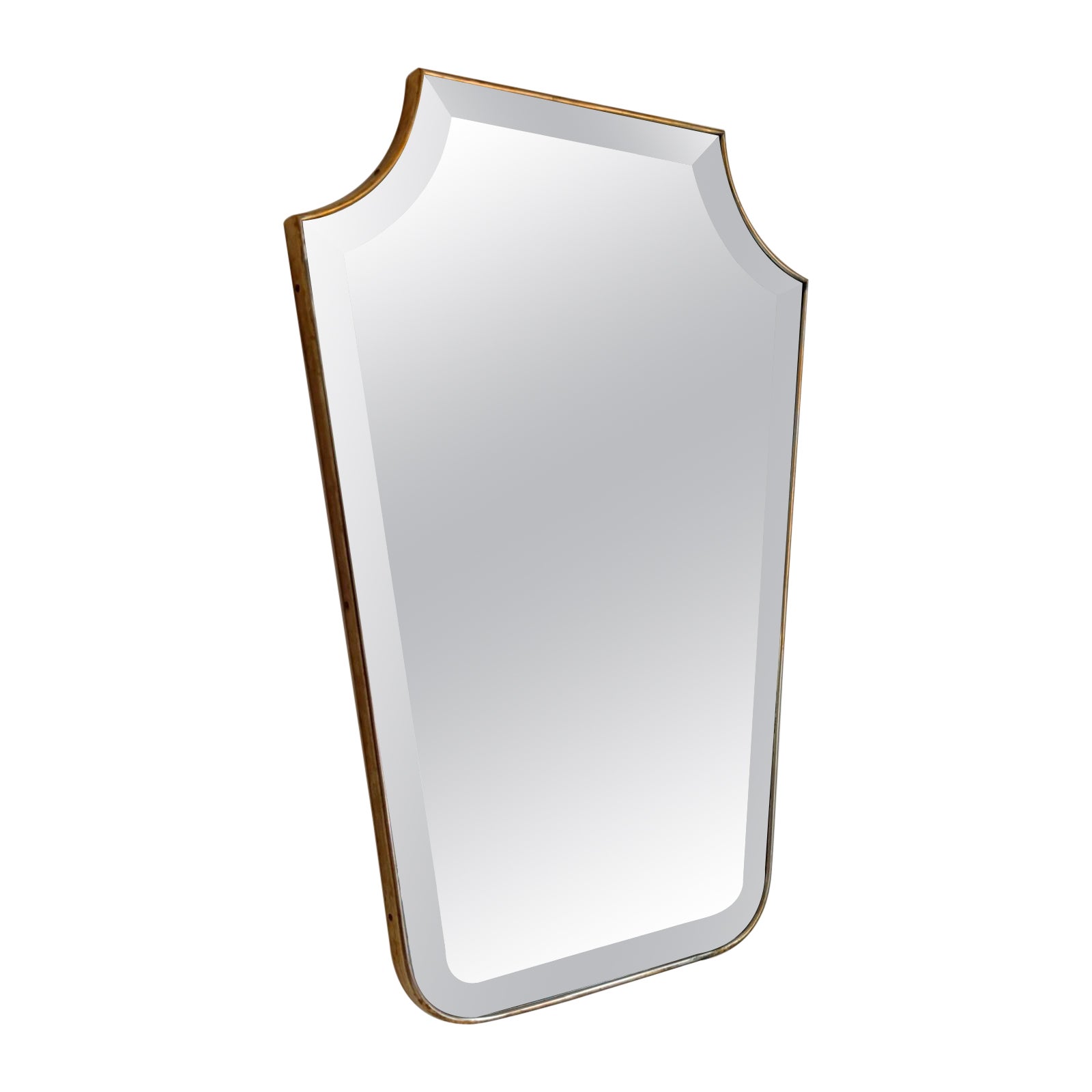 1960 Italian Mirror In Brass Frame