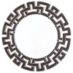 Round mirror with double Greek key frame, Christopher Guy, Singapore, circa 1990