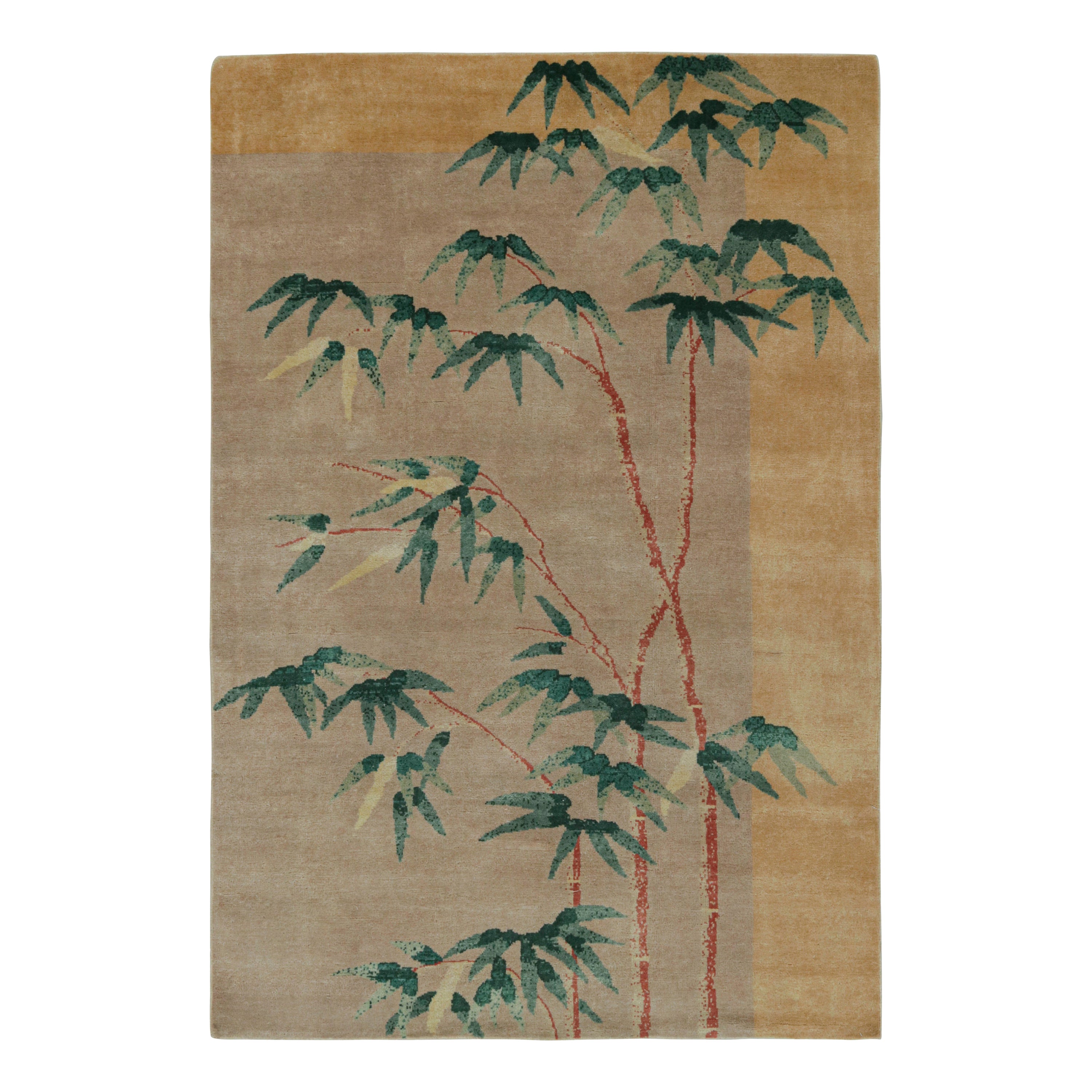 Rug & Kilim è un tappeto a frammenti in stile Art Deco cinese di colore beige con motivi floreali in vendita