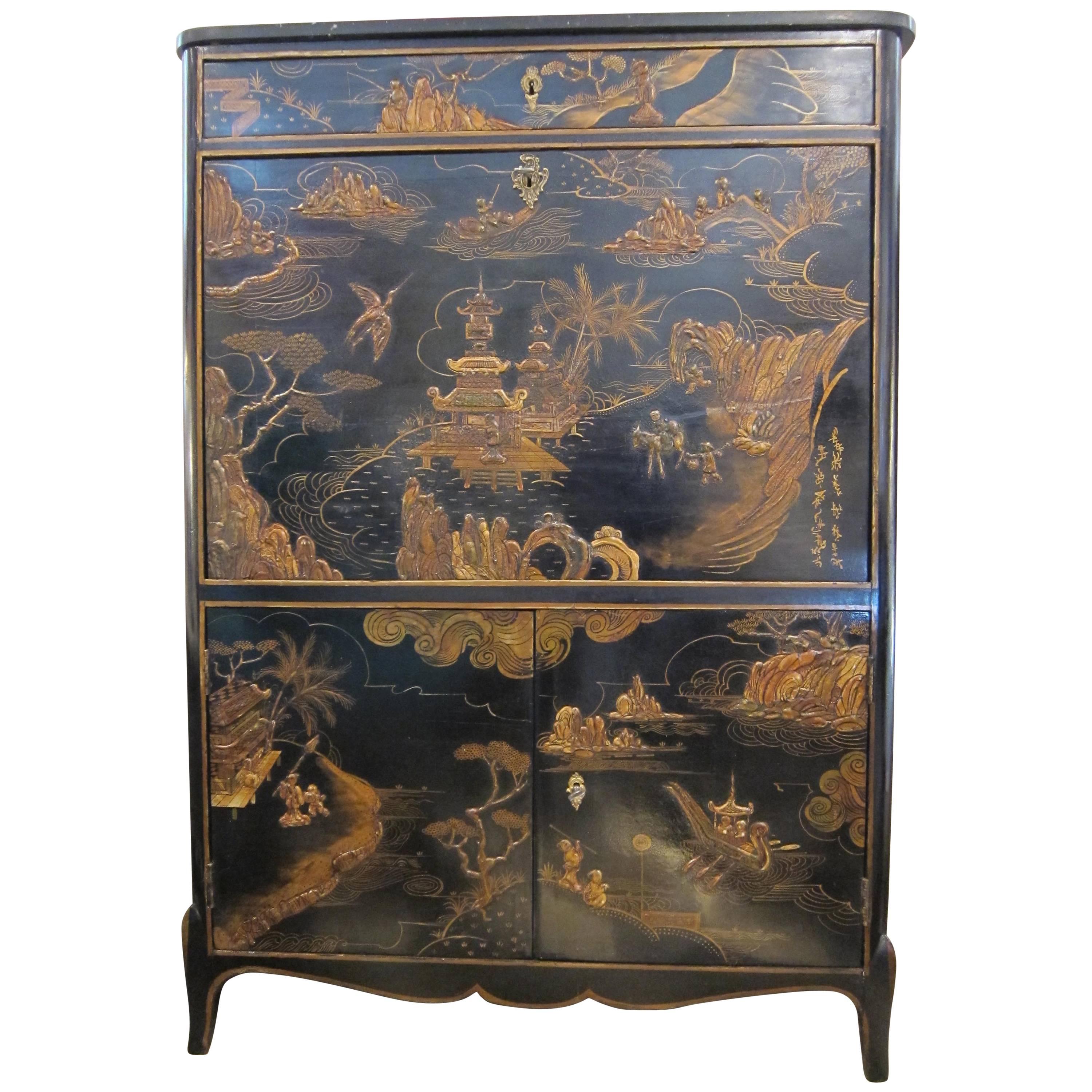 Mahogany and Lacquered Cabinet, France, circa 1800 For Sale