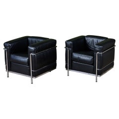 Pair of LC2 Lounge Chairs by Le Corbusier for Cassina