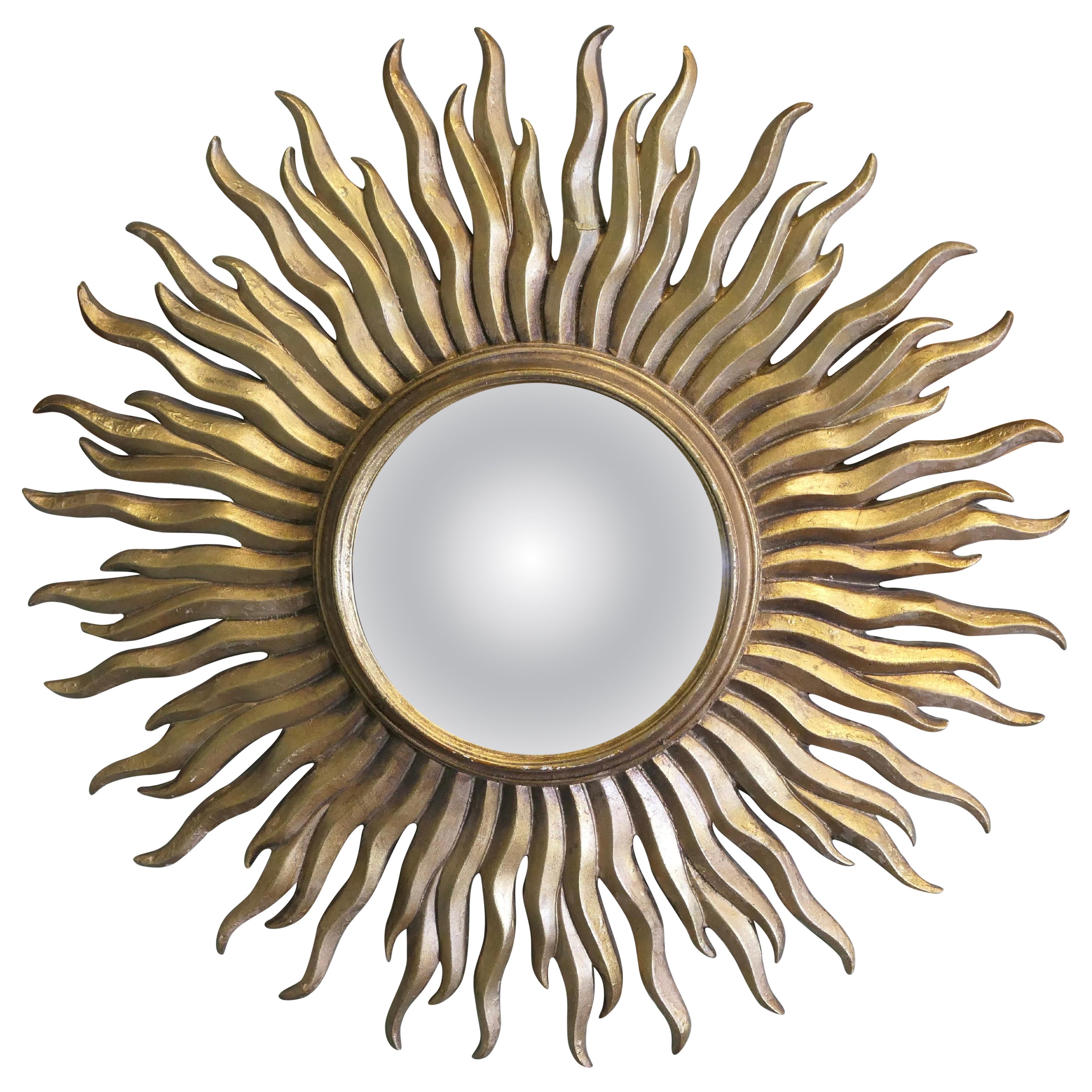 Specchio a raggiera in stile Art Deco francese  Un classico degli anni '60 in vendita