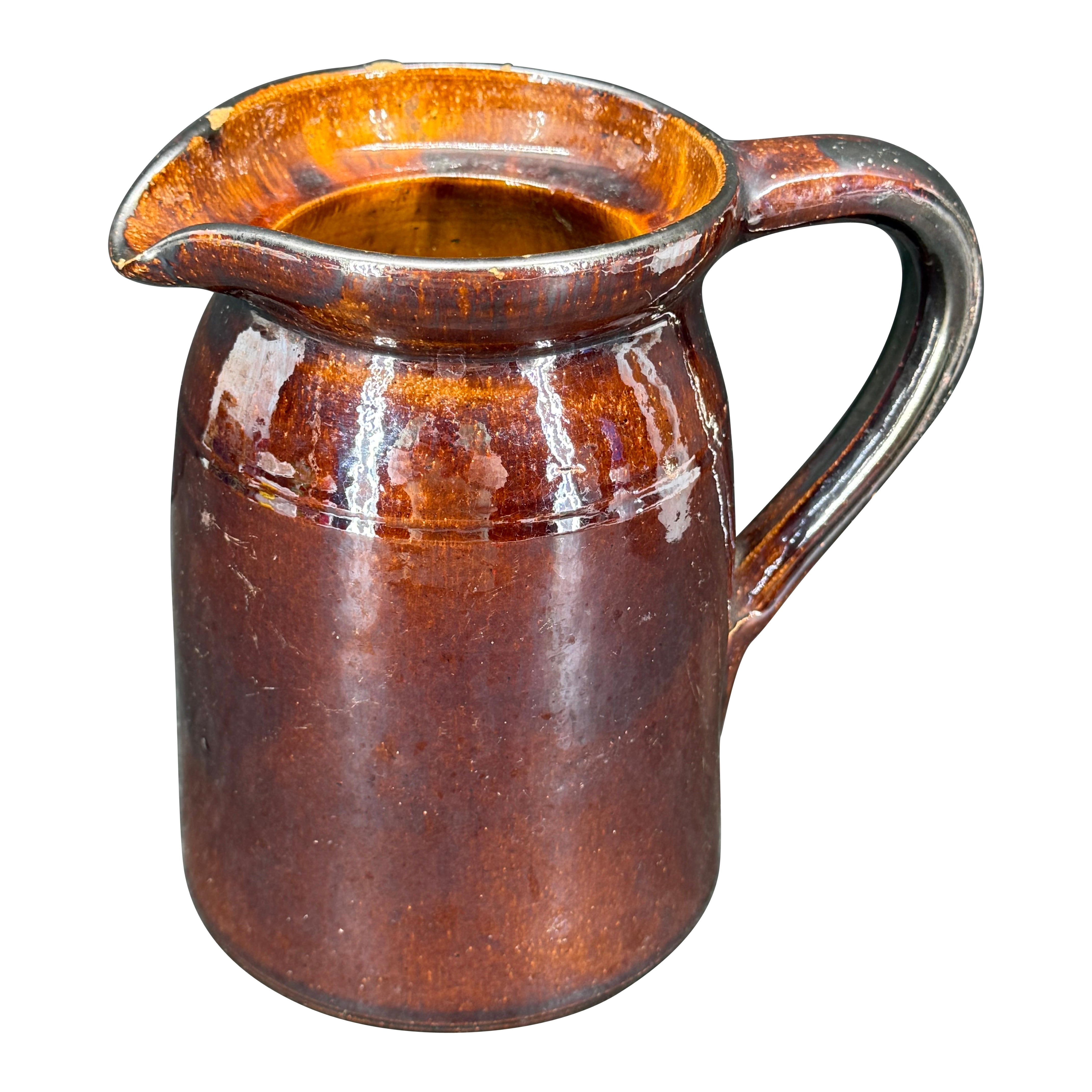 19. Jahrhundert Französisch glasiert Glanz Steinzeug Krug Krug im Angebot