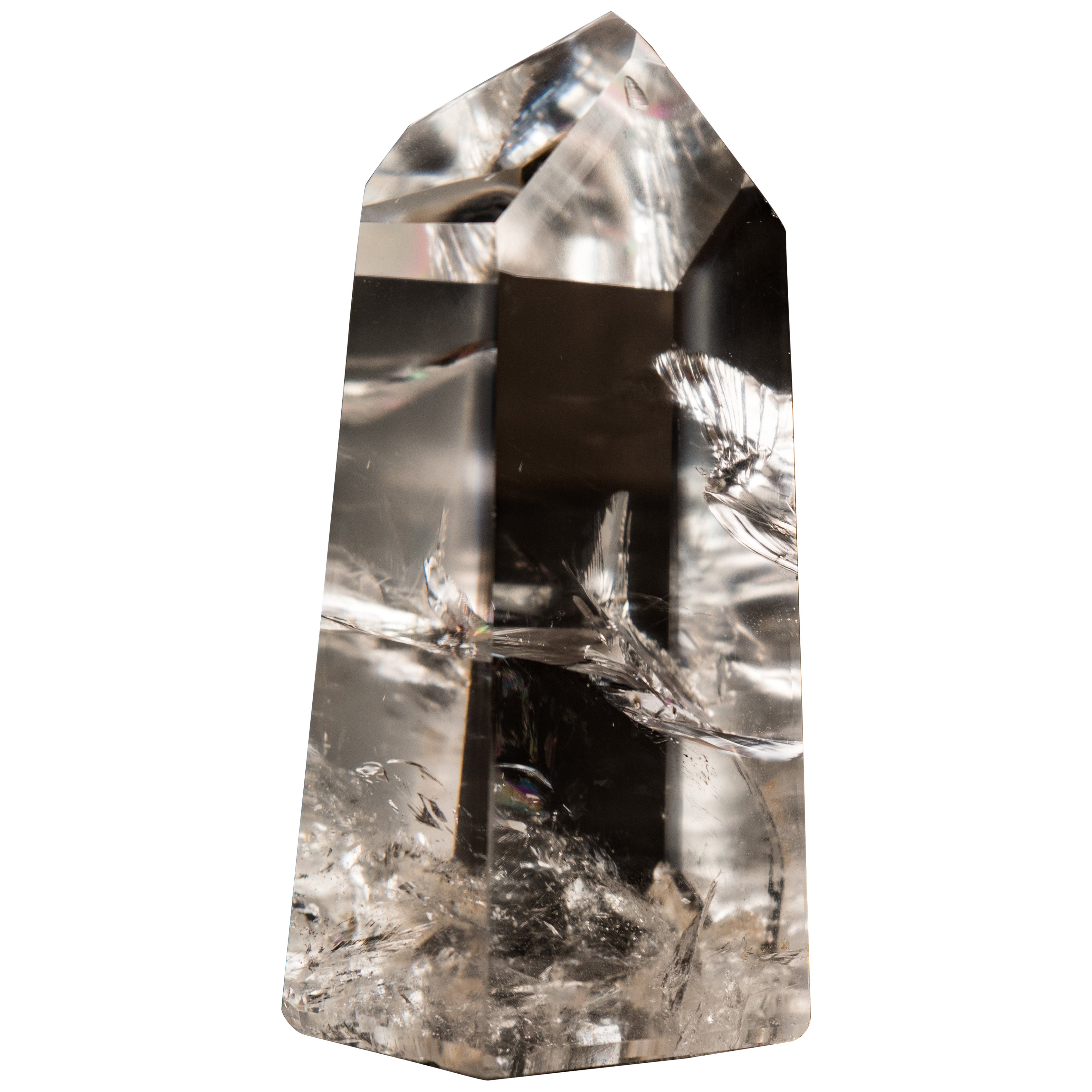 Punta obelisco in quarzo lemuriano chiaro come l'acqua, da Diamantina in vendita