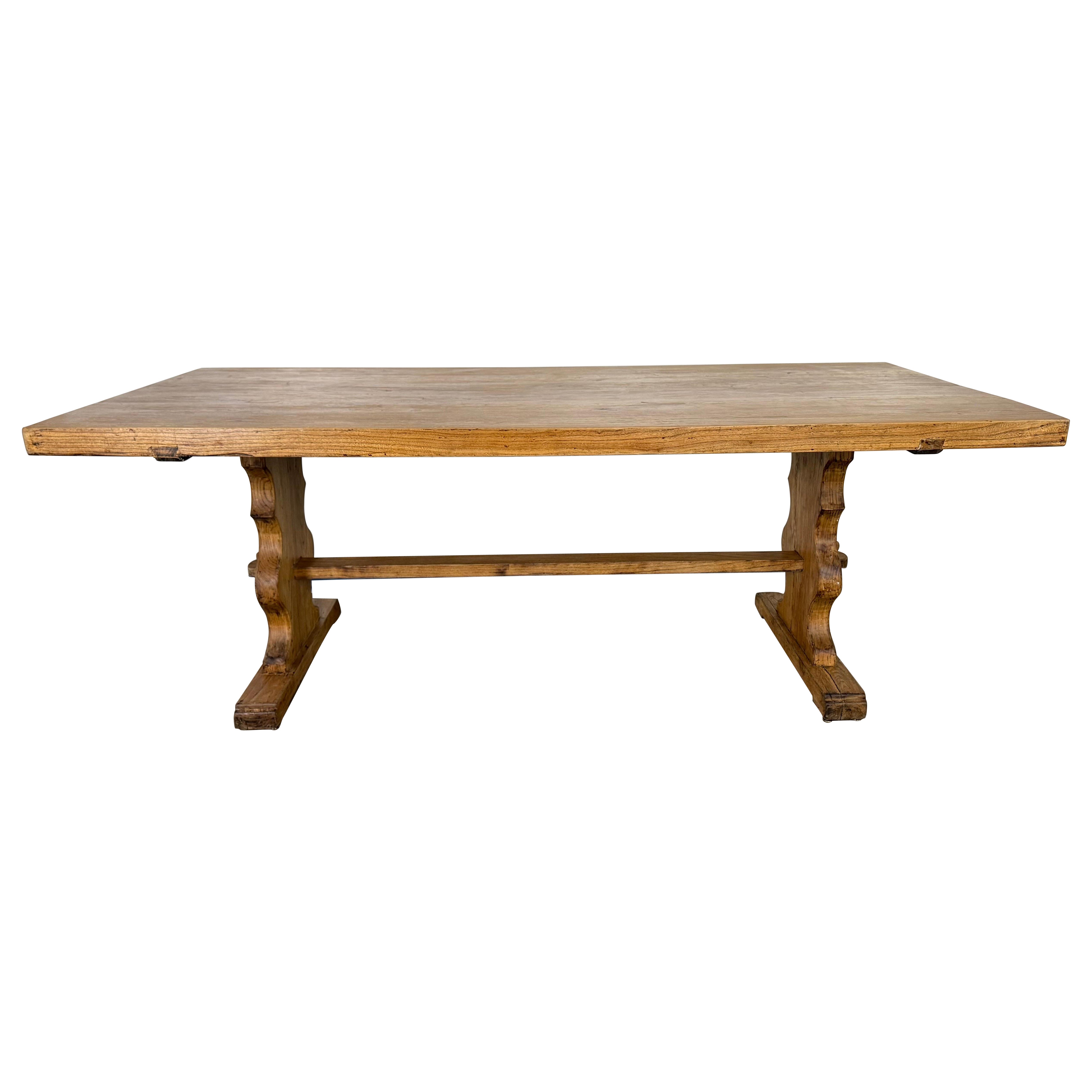 19th Century Italian Trestle Style Table For Sale
