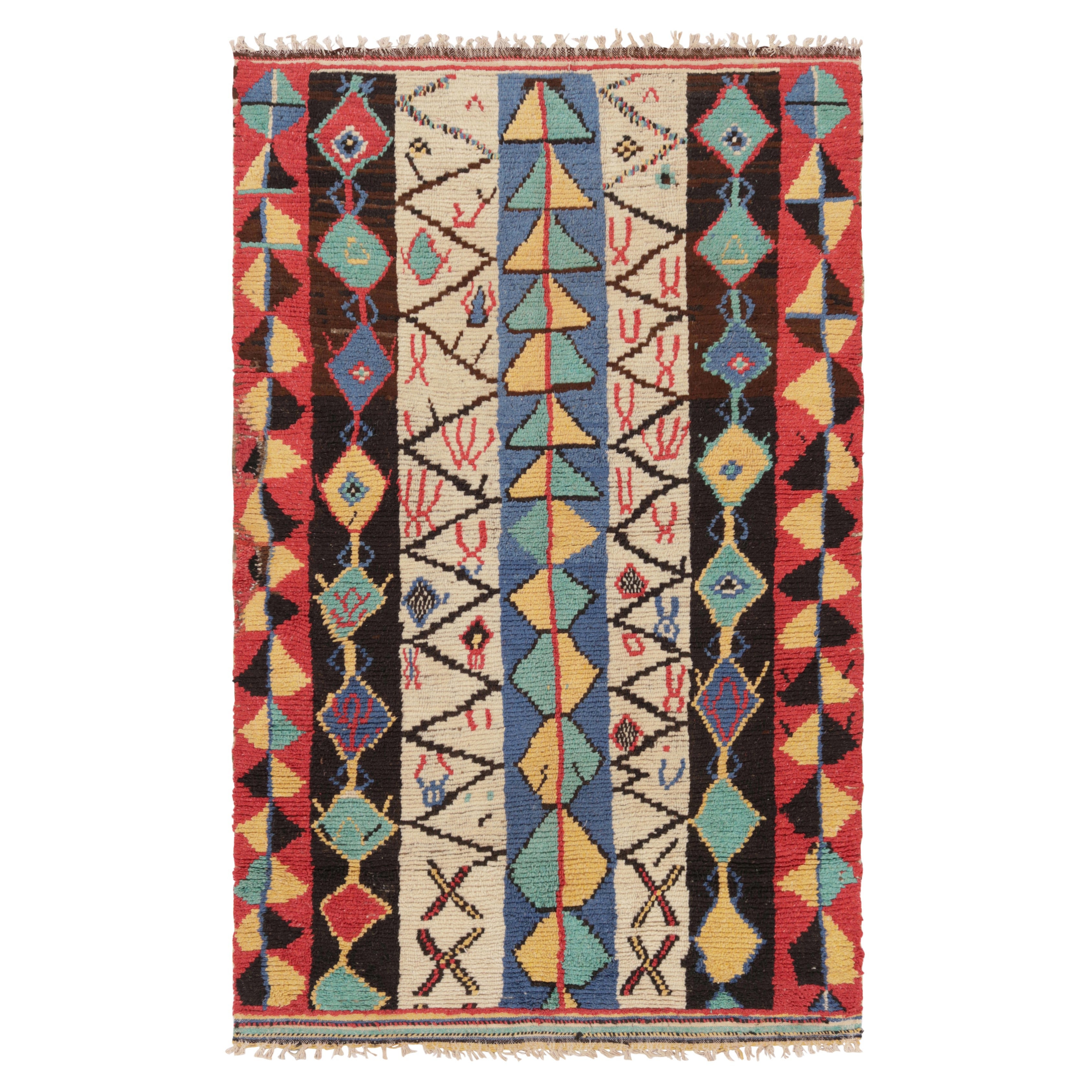 Vintage Moroccan Rug with Colorful Geometric Patterns - Rug & Kilim