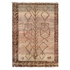 Marokkanischer Vintage-Teppich mit beige-braunen, geometrischen Mustern - Rug & Kilim