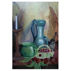 Pittura folkloristica d'epoca su pannello - 'Odd's & Sod's by Winifred' - 20° Secolo
