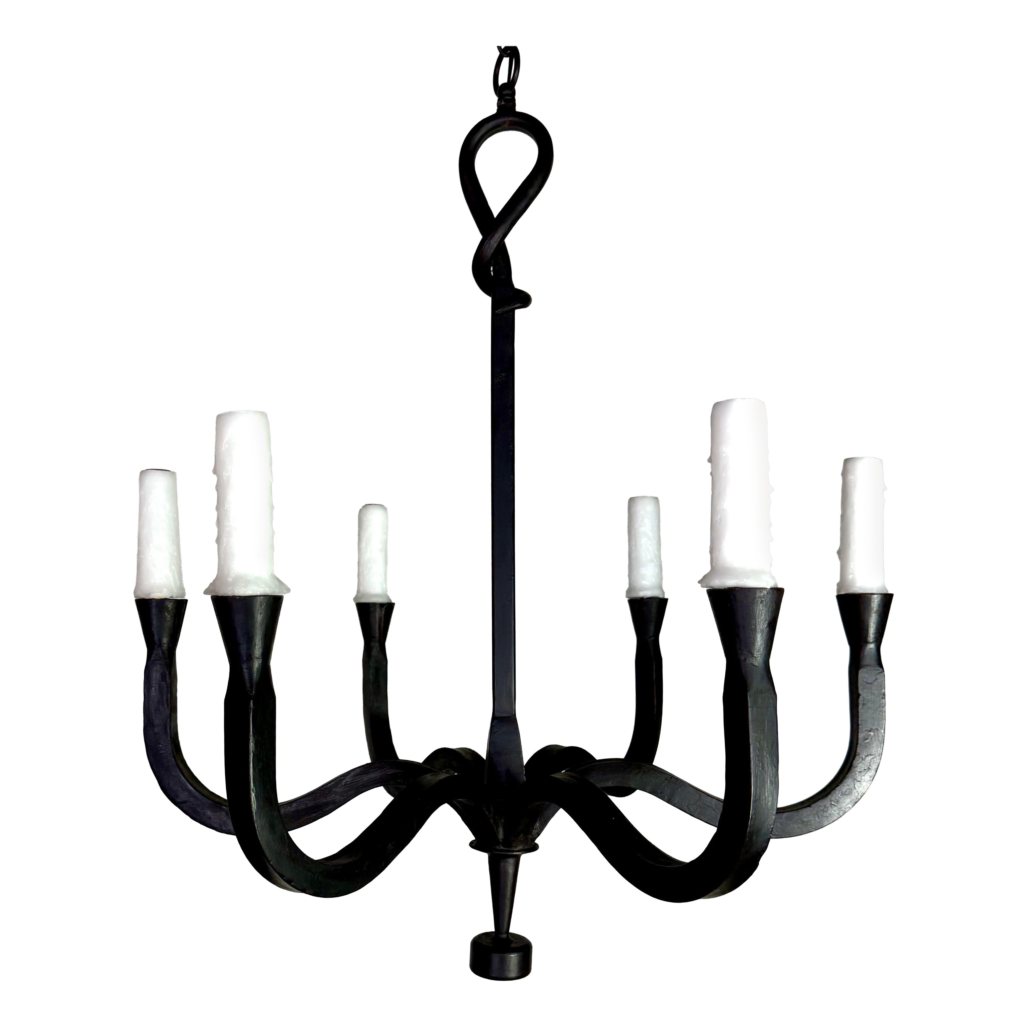 Wrought Iron Benedict Chandelier by Miamar Home For Sale
