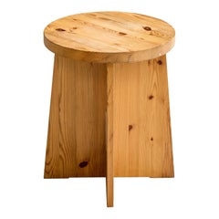 Tabouret de designer suédois, pin, Suède, années 1970