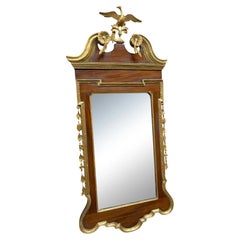 19th Century Federal Style Gilded Mahogany Wall Mirror With Phoenix Crest