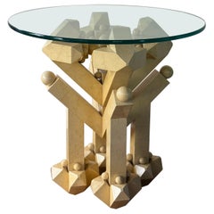 Post Modern Geometric Painted Wood Table