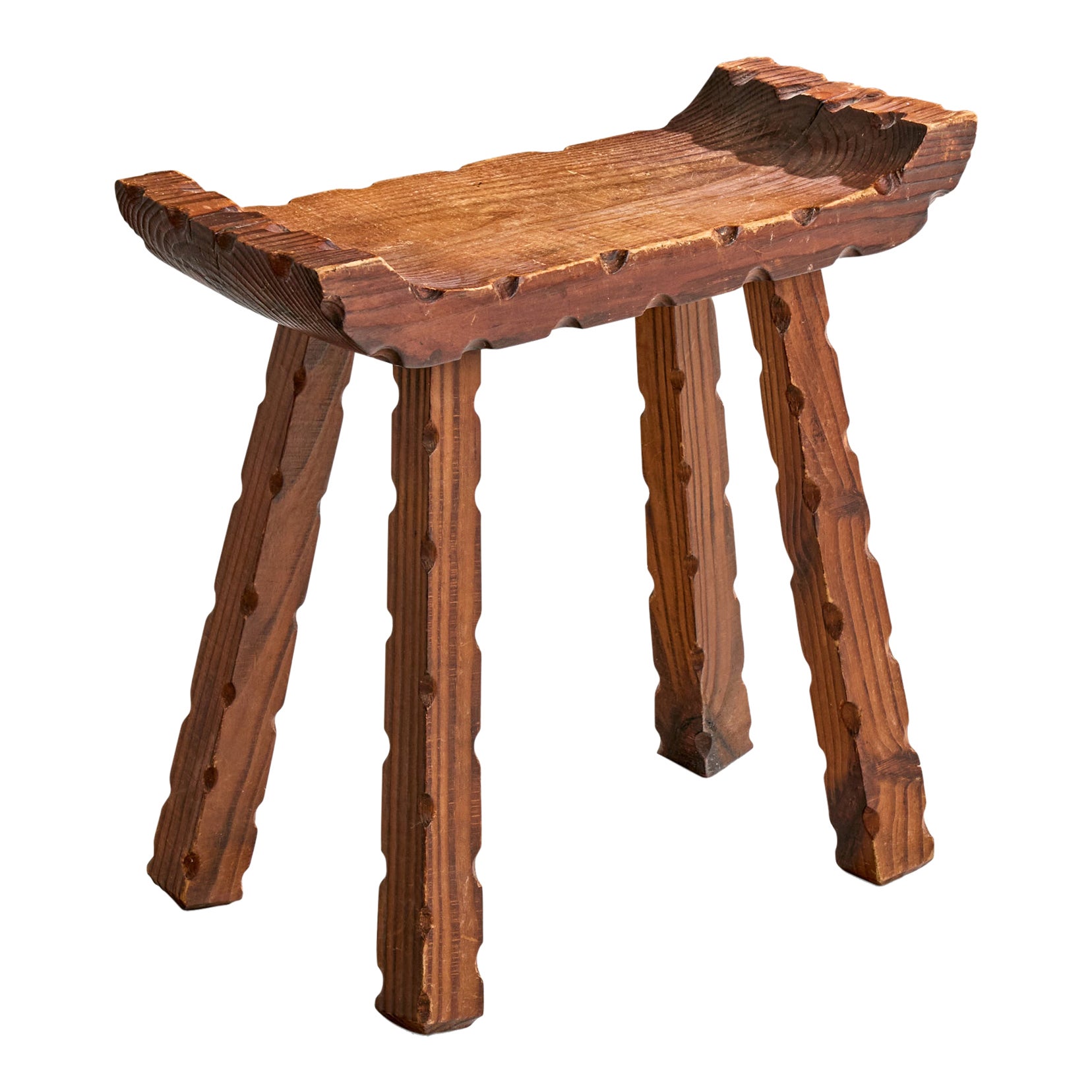 Tabouret de designer suédois, pin, Suède, années 1960 en vente