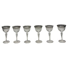 6 Crystal Wine Table Hollywood Regency Vintage 1960s Candle