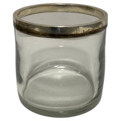 Silver Plated Glass Ice Bucket Bottle Cooler 1960s Drinks Vintage Italy Art Deco