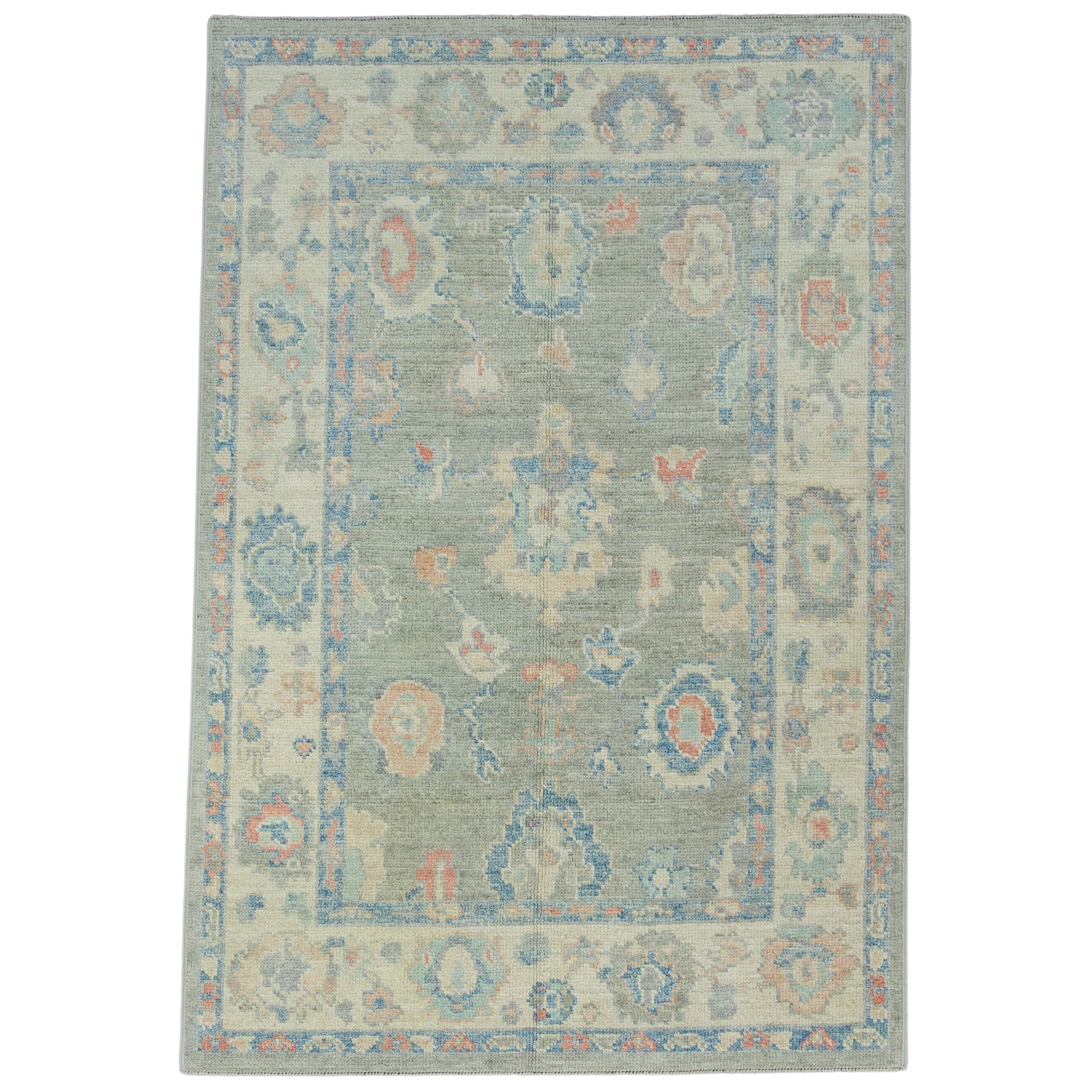 Tappeto Oushak turco 4'1" x 6'1" #17742
