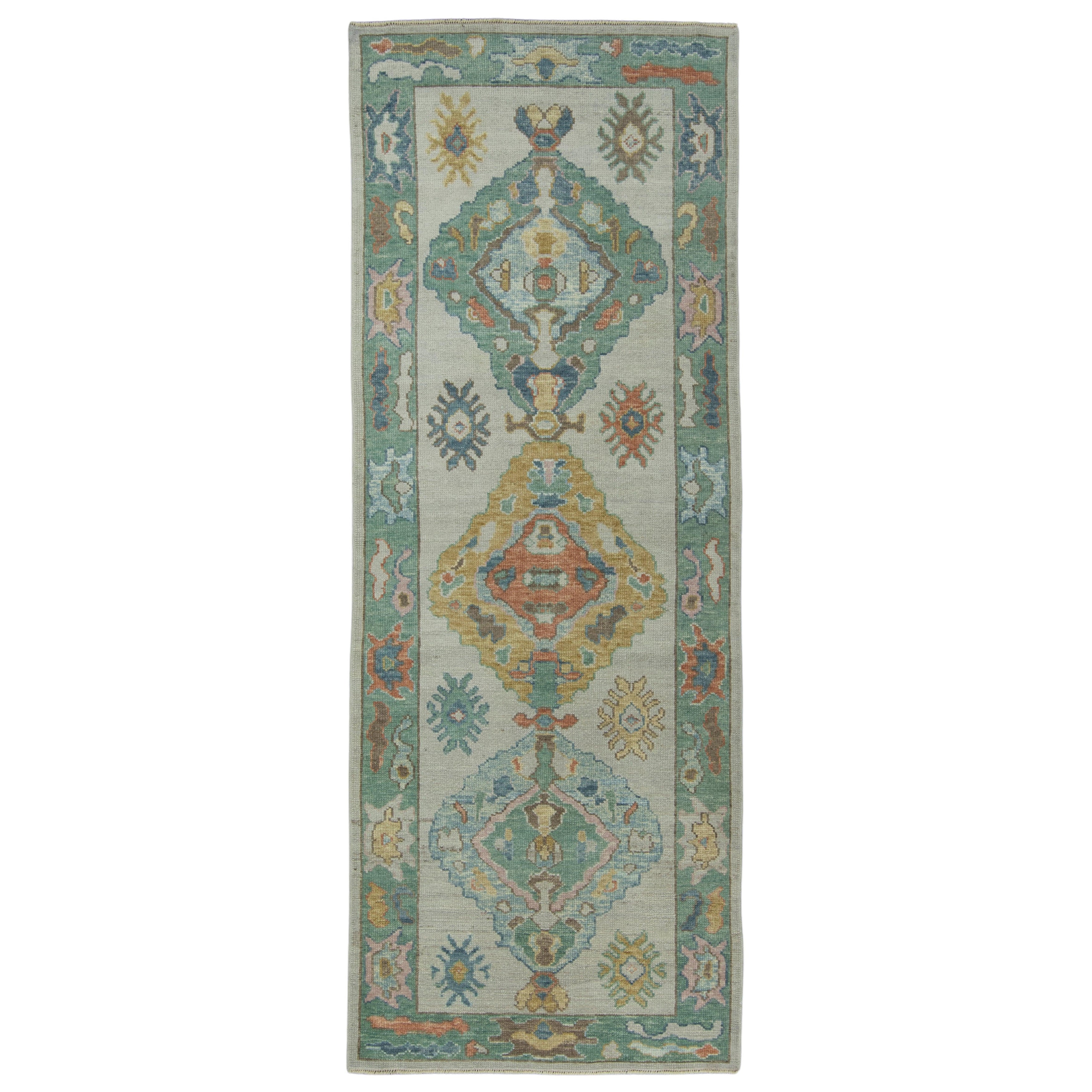 Türkischer Oushak-Teppich 3'8" x 9'10" #17400 im Angebot