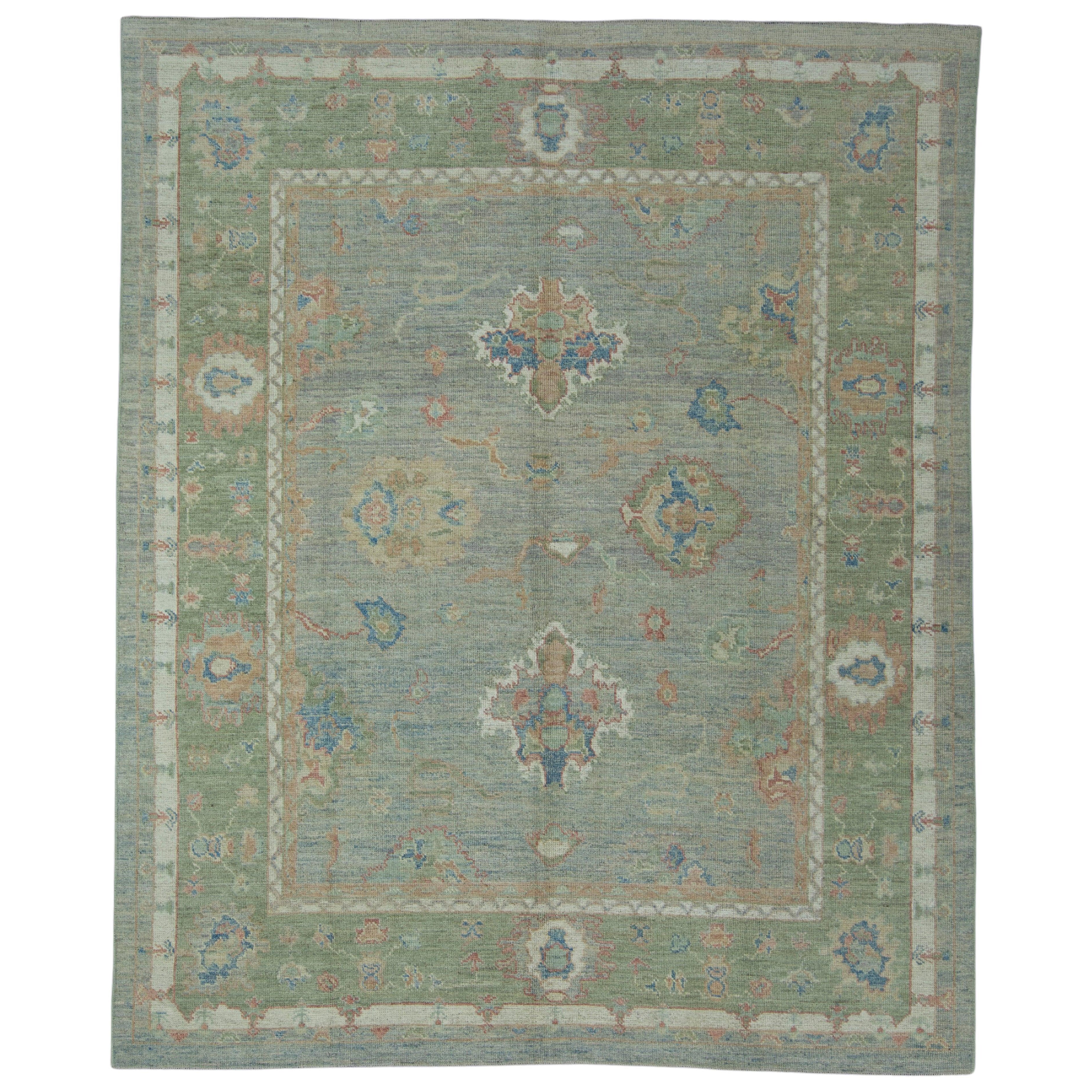 Turkish Oushak Rug 8'4" x 10'1" #17775 For Sale