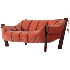 Percival Lafer Two-Seat Sofa in Rosewood and Leather 8