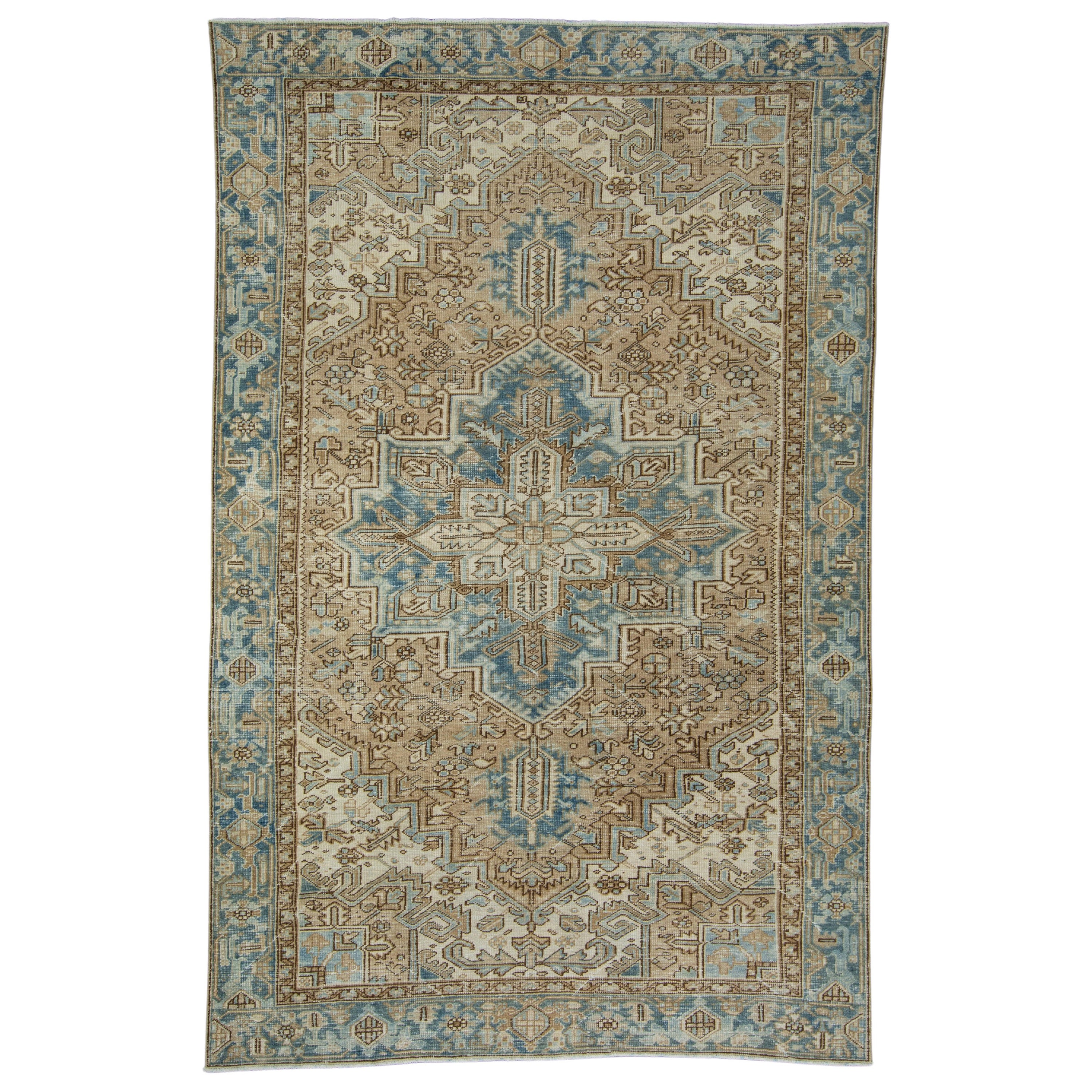 Tappeto orientale vintage tessuto a mano 7'5" x 11'7" #17509
