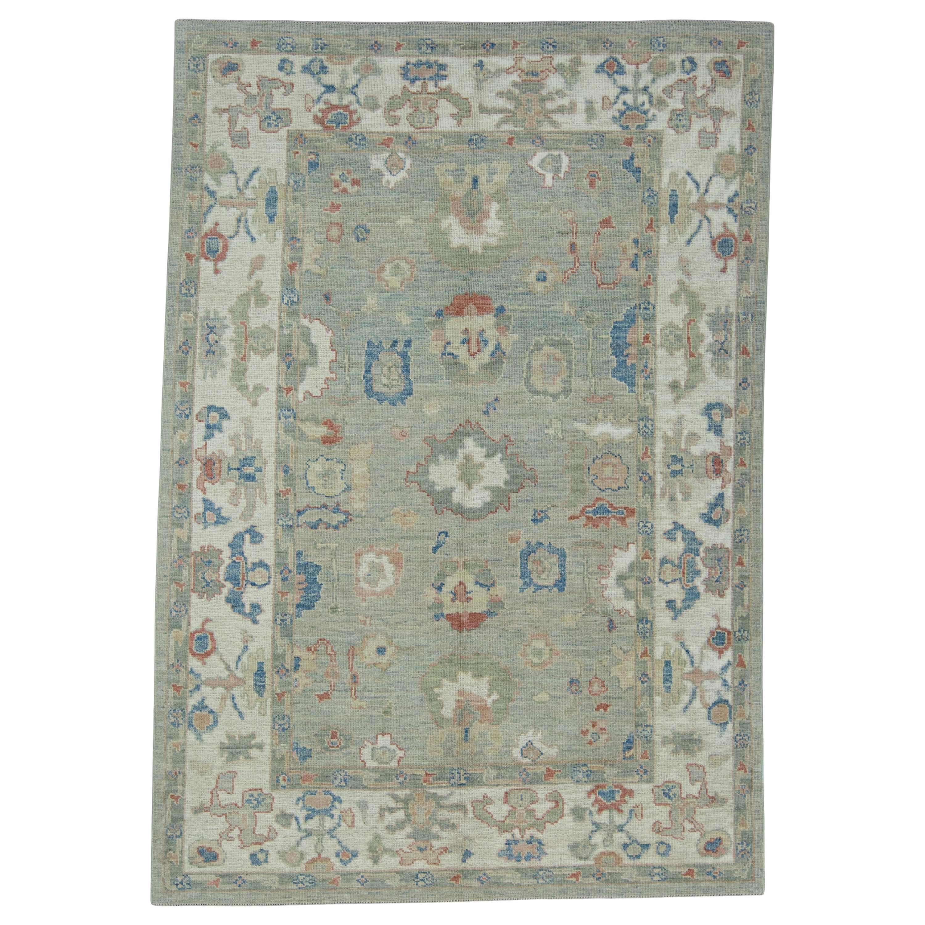 Turkish Oushak Rug 6'11" x 10' #17719 For Sale