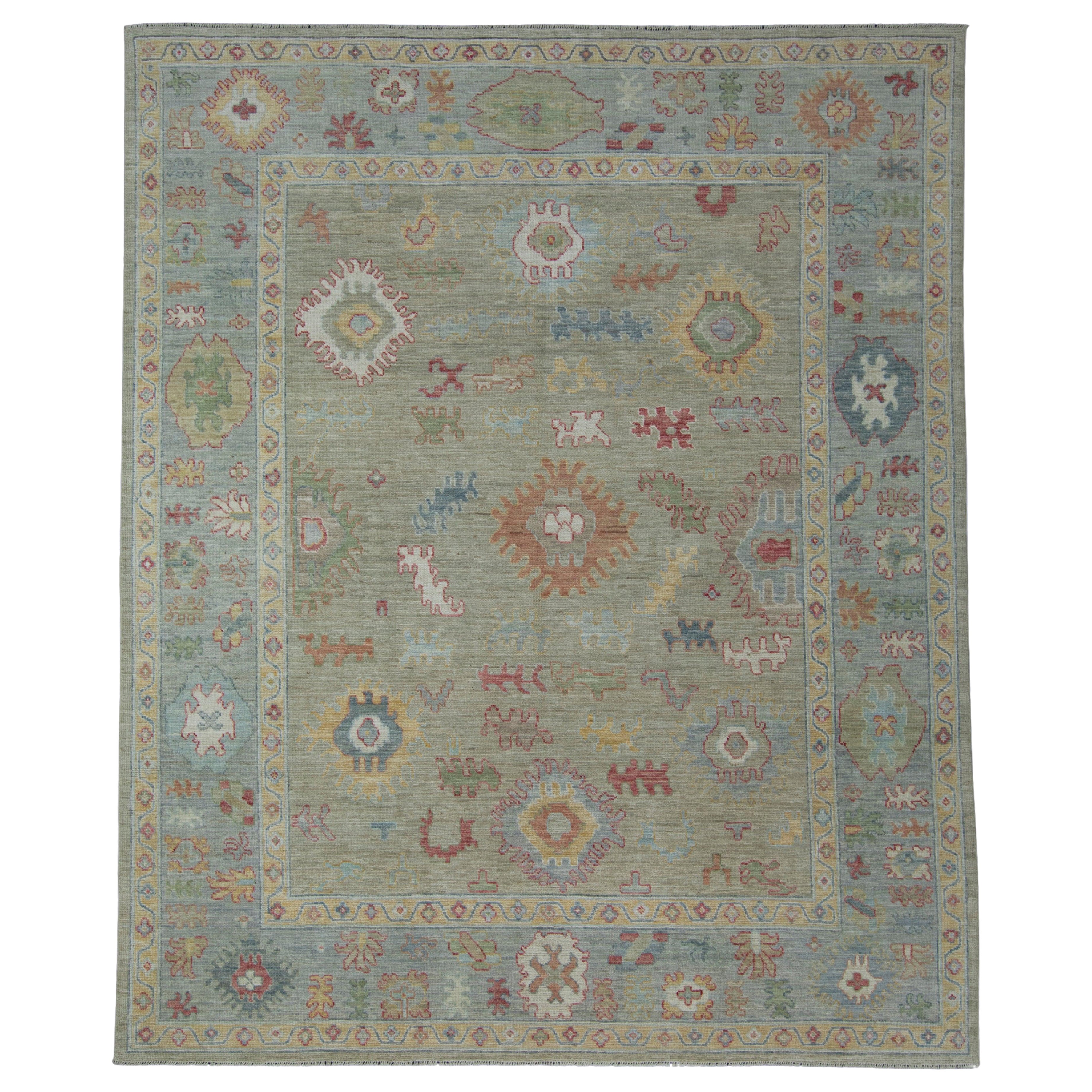 Handwoven Oushak Rug 8'2" x 10' #17407 For Sale