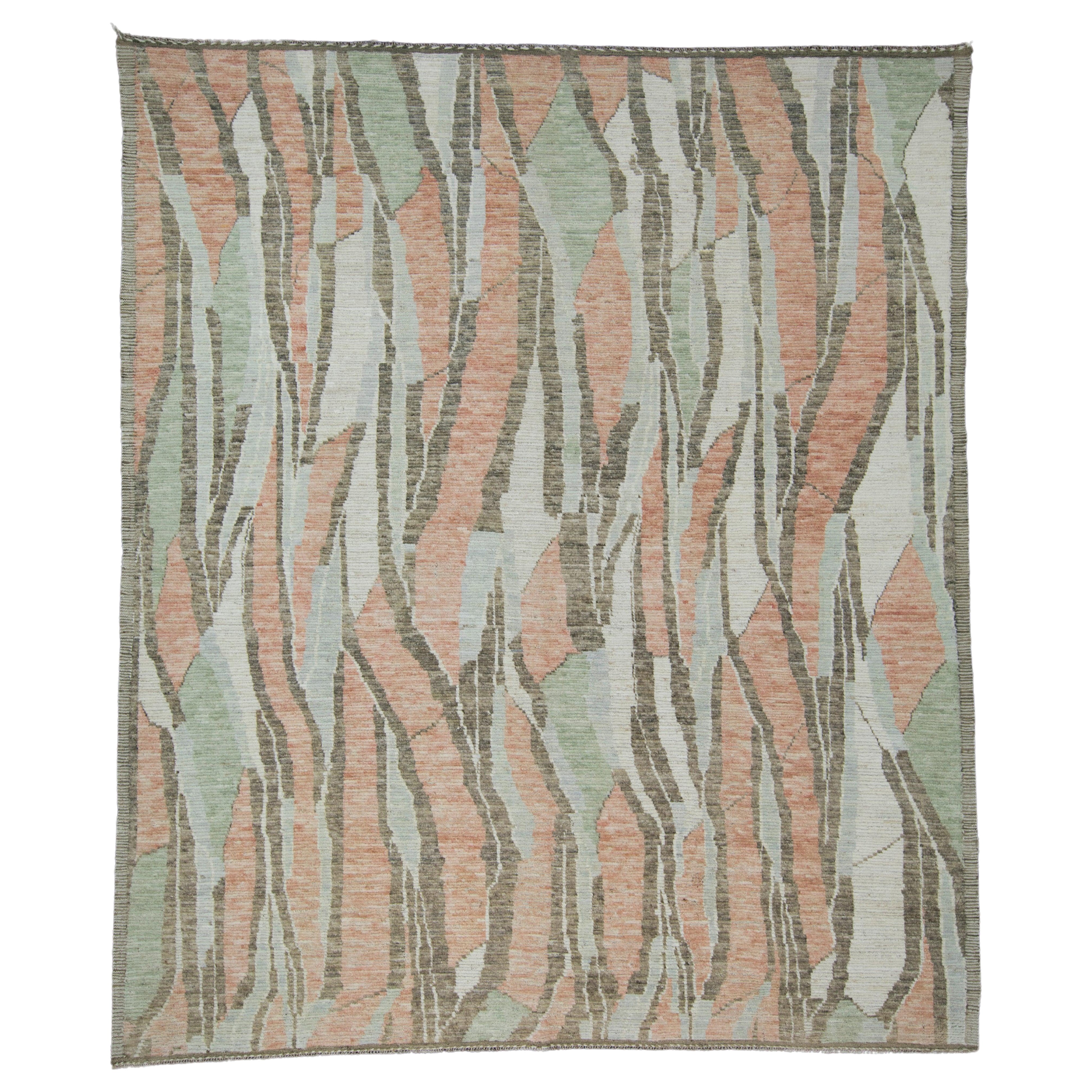 Tappeto moderno annodato a mano 9'6" x 11'2" #17436
