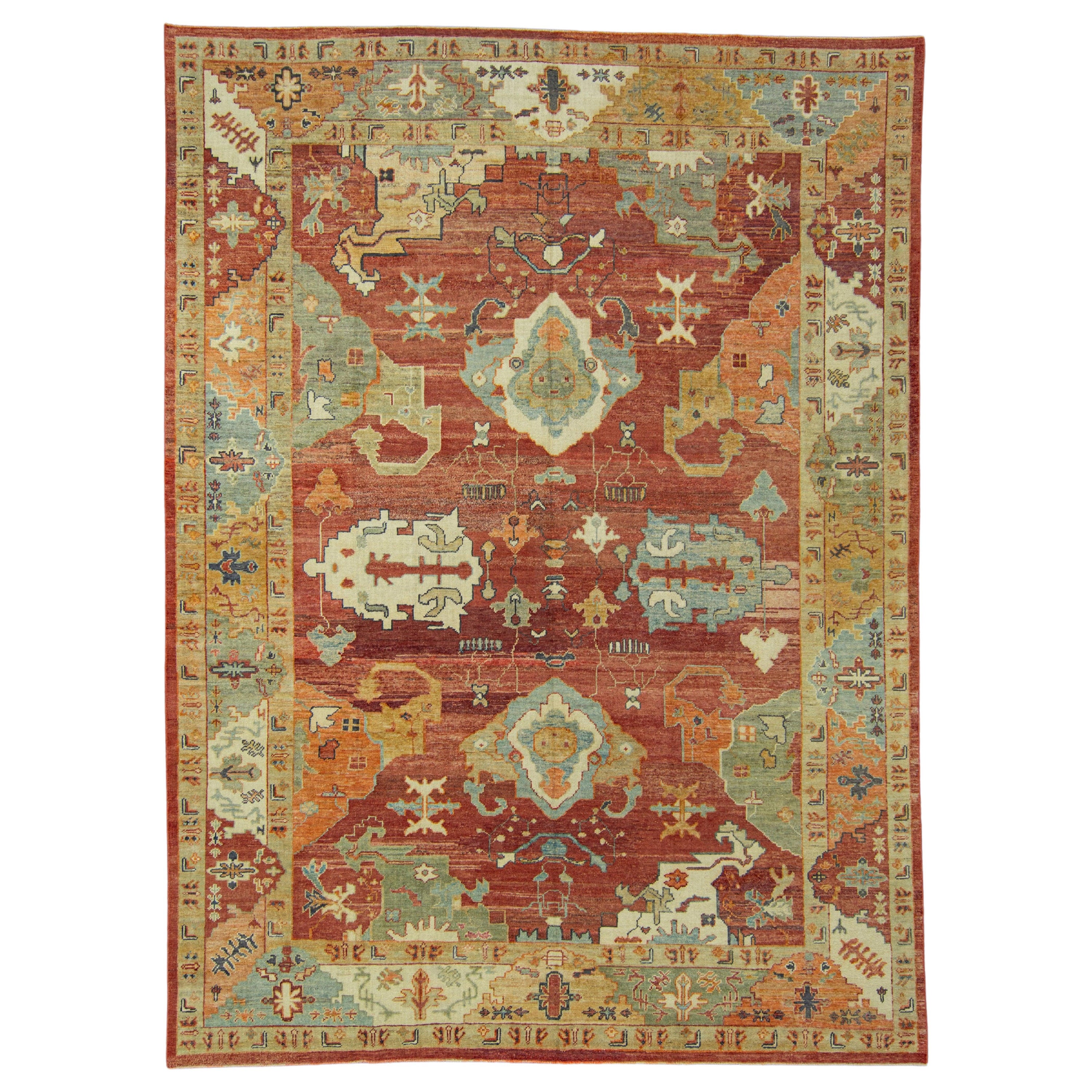Turkish Old Wool Oushak Rug 9'6" x 12'11" #17092