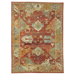 Turkish Old Wool Oushak Rug 9'6" x 12'11" #17092