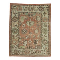 Türkische alte Wolle Oushak Teppich 9'3" x 11'9" #17642