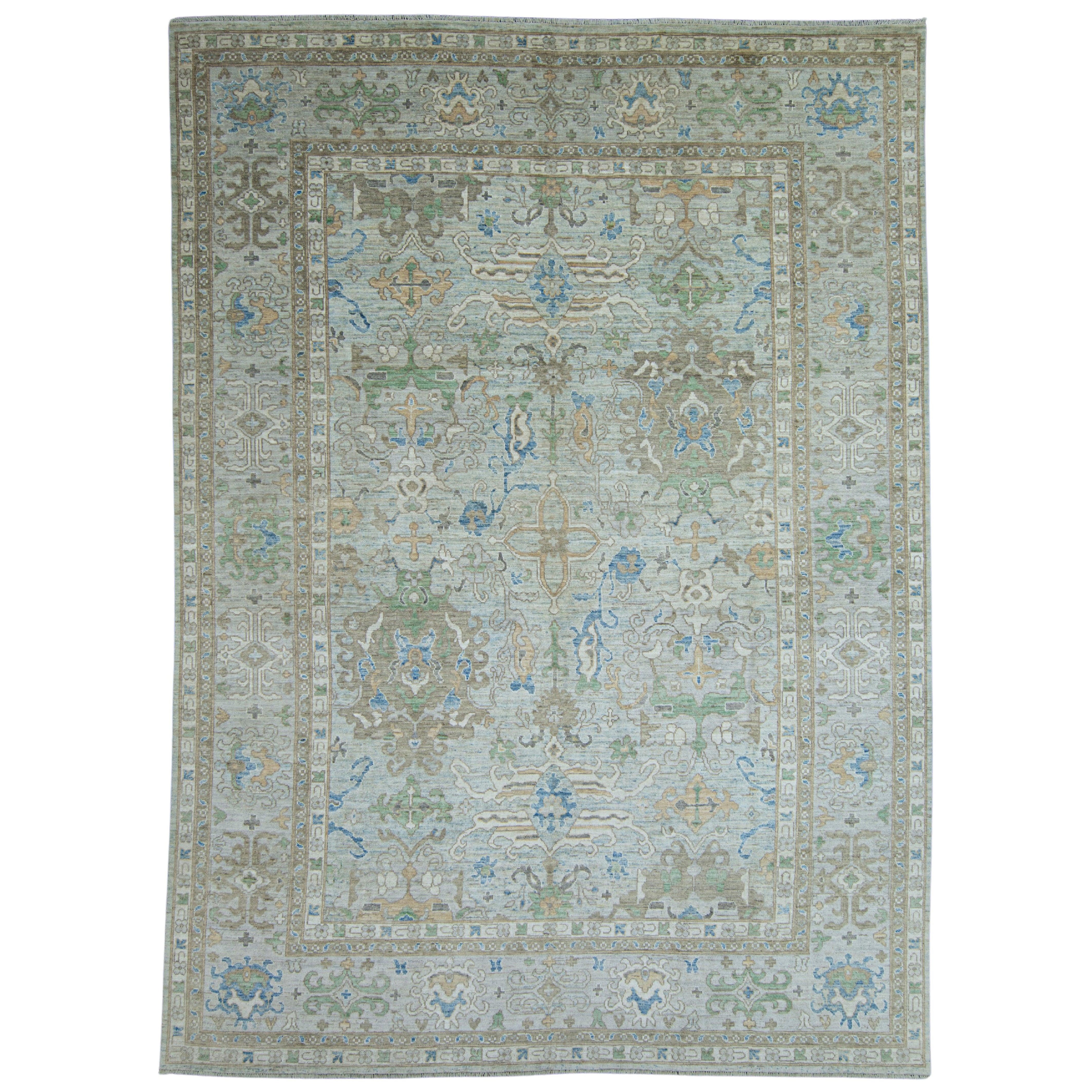 Handwoven Oushak Rug 10' x 13'11" #17702 For Sale