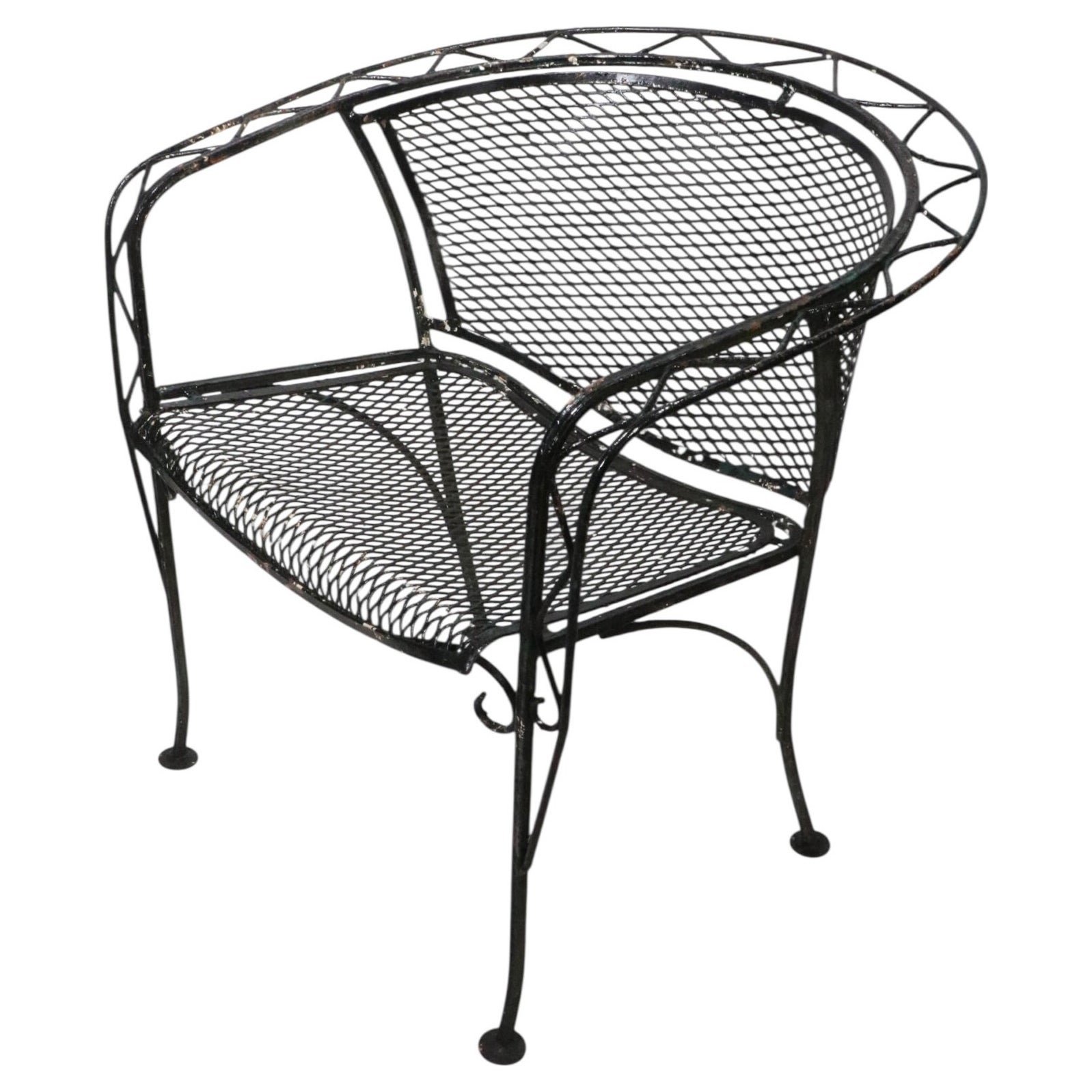 Vintage Garden Patio Poolside Salterini Zig Zag Pattern Chair c. 1950/60's For Sale