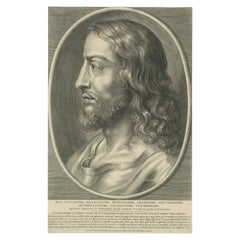 Portrait of Christ – Engraving After Rubens by Paul Pontius, Netherlands, 1633