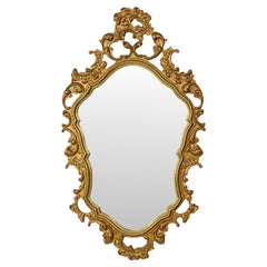 Gilded Deknudt Rococo Style Mirror Crested Mirror Acanthus 81cm