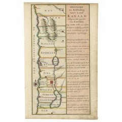 Hand-Colored Dutch Map of Ancient Israel Divided by the Twelve Tribes – c.1730