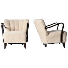 Paire de fauteuils Art Déco Tulip ouverts