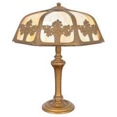 Antike Jugendstil-Tischlampe aus Schlackenglas, Händel zugeschrieben, CIRCA 1920er Jahre