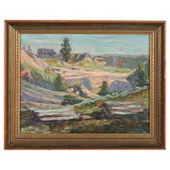 Original signiert R. Bevan Tal Landschaft Ölgemälde in geschnitzten Giltwood Rahmen