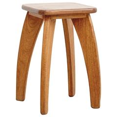 French Wood Stool, circa 1950 10