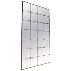 French-style Mirror with Grids Joined with Crystal Flowers