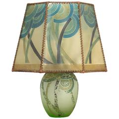 Art Deco Hand-Painted Table Lamp by Victor De Winner