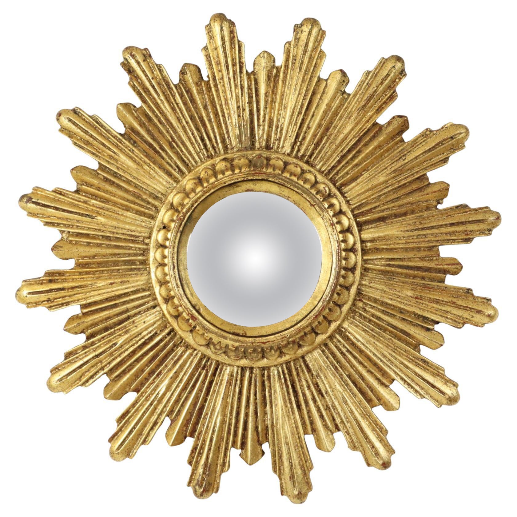 Small Sun Mirror Sunburst Mirror Gold Leaf Convex 26cm