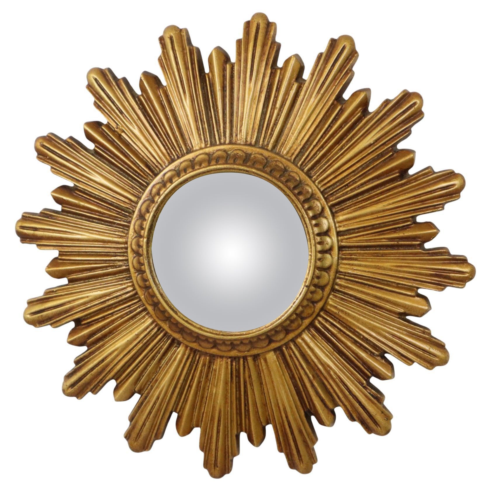 Small Vintage Sun Mirror Sunburst Mirror Resin 25cm