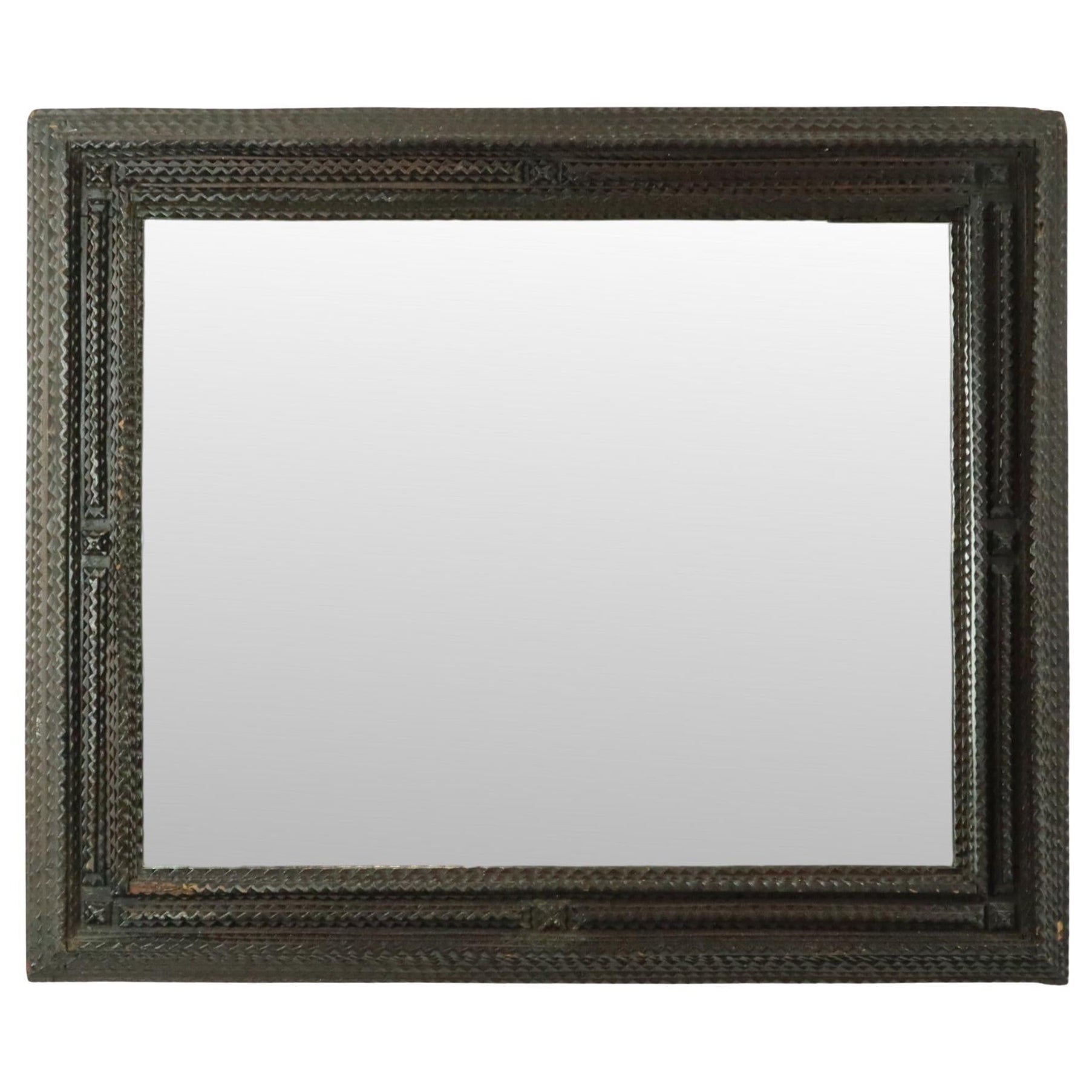 Large Antique Tramp Art Mirror 19th Century Austria Circa 1870 For Sale