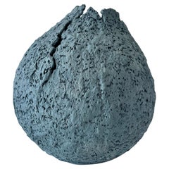 Textured Blue Porcelain Moon Vessel. "On Becoming #5: Annabelle"