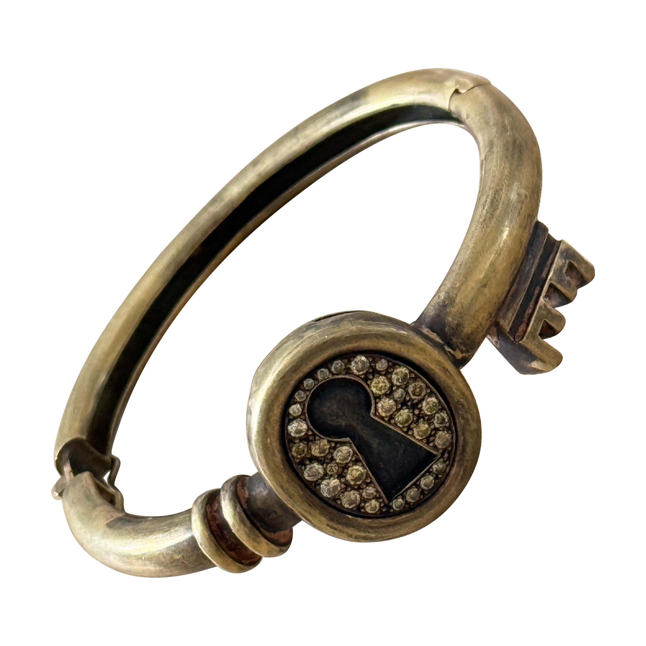 Yuri Kuper Gold and Diamond Lock Bracelet For Sale